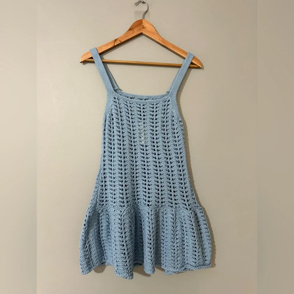 Anthropologie Celandine Blue Crochet Swim Cover-Up - Picture 5 of 10